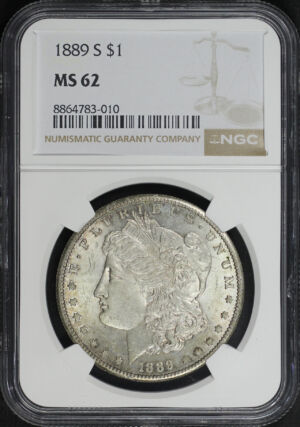 Obverse of this 1889-S Morgan Dollar NGC MS-62