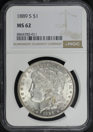 Obverse of this 1889-S Morgan Dollar NGC MS-62