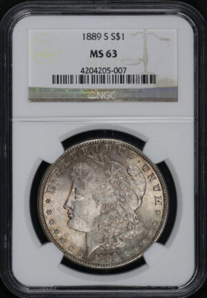 Obverse of this 1889-S Morgan Dollar NGC MS-63