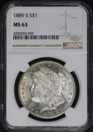 Obverse of this 1889-S Morgan Dollar NGC MS-63