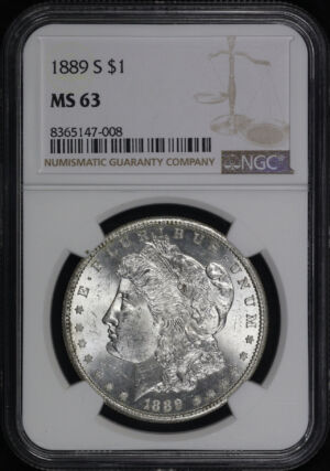 Obverse of this 1889-S Morgan Dollar NGC MS-63