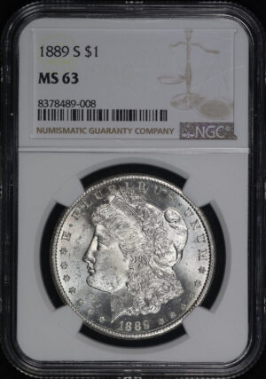 Obverse of this 1889-S Morgan Dollar NGC MS-63