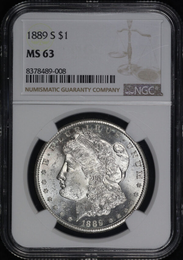 Obverse of this 1889-S Morgan Dollar NGC MS-63