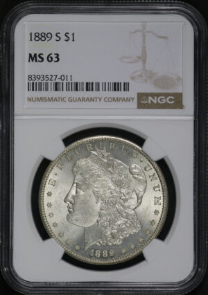 Obverse of this 1889-S Morgan Dollar NGC MS-63