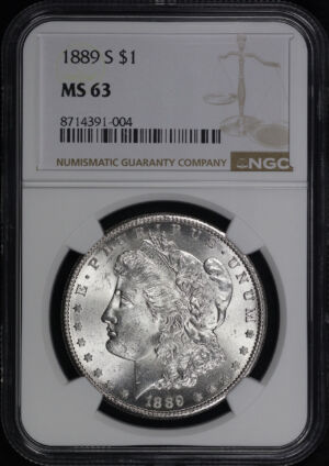 Obverse of this 1889-S Morgan Dollar NGC MS-63
