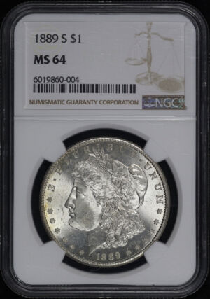 Obverse of this 1889-S Morgan Dollar NGC MS-64