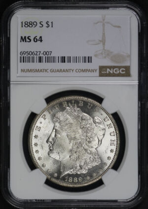 Obverse of this 1889-S Morgan Dollar NGC MS-64