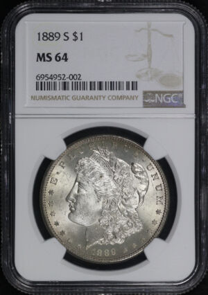 Obverse of this 1889-S Morgan Dollar NGC MS-64