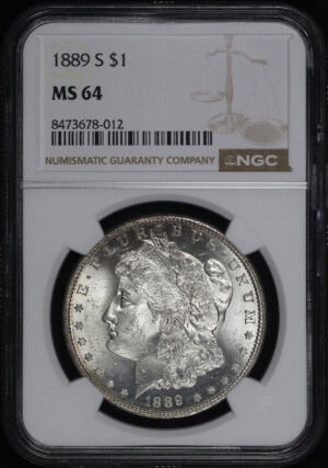 Obverse of this 1889-S Morgan Dollar NGC MS-64