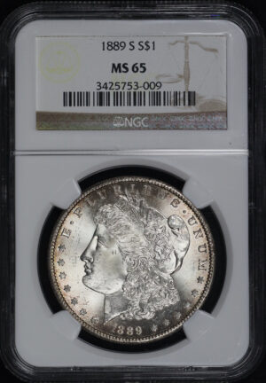 Obverse of this 1889-S Morgan Dollar NGC MS-65
