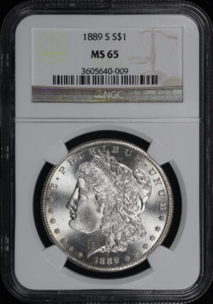 Obverse of this 1889-S Morgan Dollar NGC MS-65