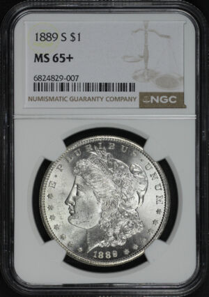 Obverse of this 1889-S Morgan Dollar NGC MS-65+