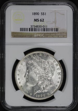 Obverse of this 1890 Morgan Dollar NGC MS-62