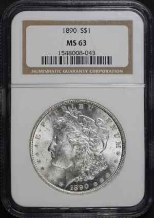 Obverse of this 1890 Morgan Dollar NGC MS-63