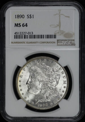 Obverse of this 1890 Morgan Dollar NGC MS-64
