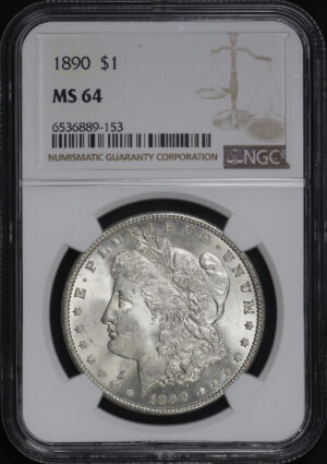 Obverse of this 1890 Morgan Dollar NGC MS-64