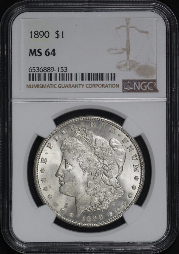 Obverse of this 1890 Morgan Dollar NGC MS-64