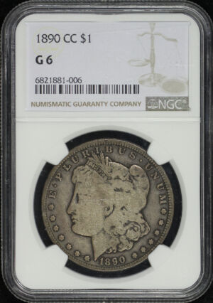 Obverse of this 1890-CC Morgan Dollar NGC G-6
