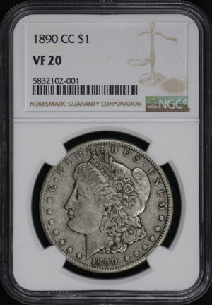 Obverse of this 1890-CC Morgan Dollar NGC VF-20