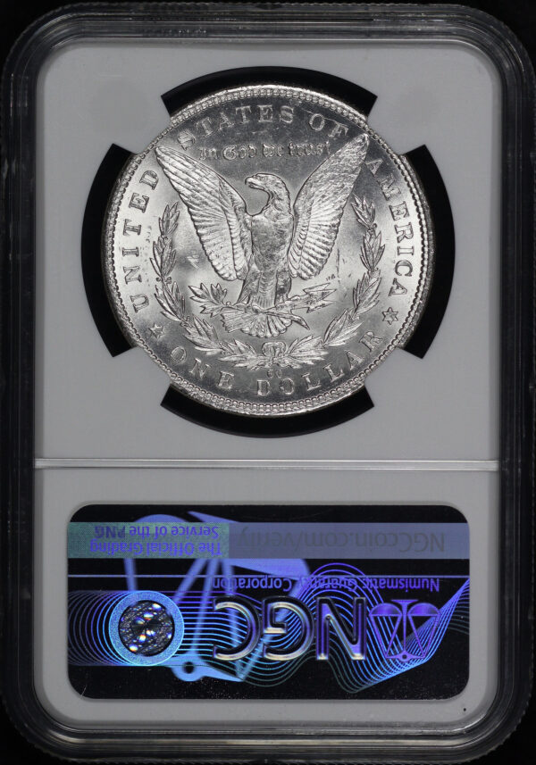 Reverse of this 1890-CC Morgan Dollar NGC MS-62