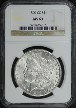 Obverse of this 1890-CC Morgan Dollar NGC MS-63