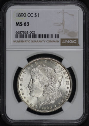 Obverse of this 1890-CC Morgan Dollar NGC MS-63