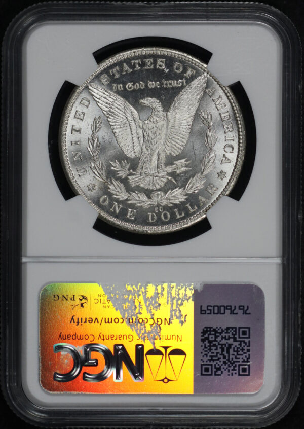 Reverse of this 1890-CC Morgan Dollar NGC MS-63