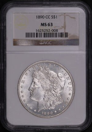 Obverse of this 1890-CC Morgan Dollar NGC MS-63