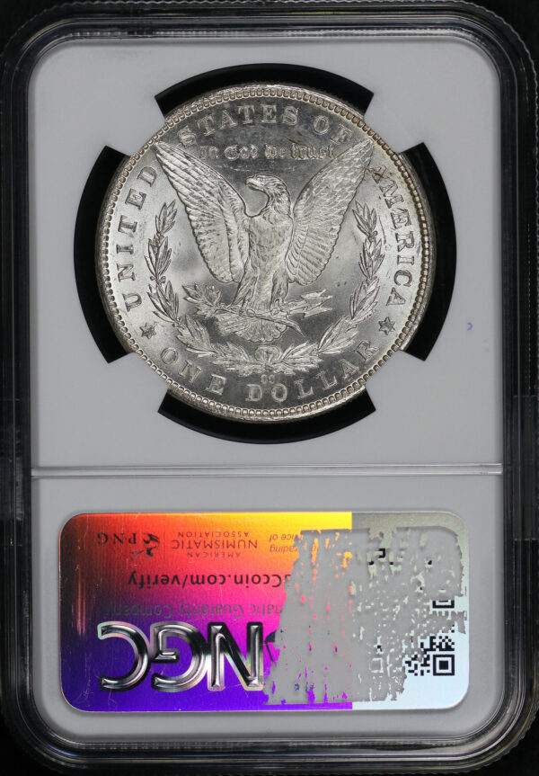 Reverse of this 1890-CC Morgan Dollar NGC MS-64