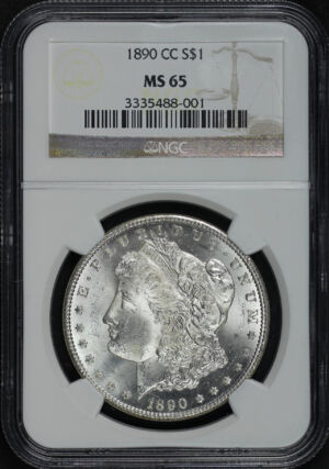 Obverse of this 1890-CC Morgan Dollar NGC MS-65