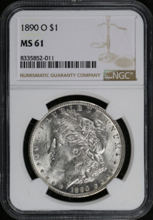 Obverse of this 1890-O Morgan Dollar NGC MS-61