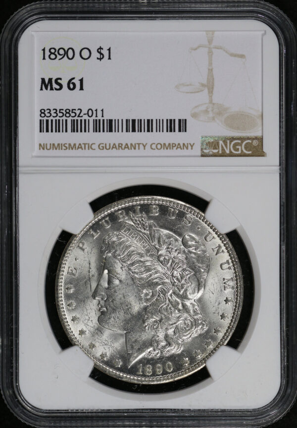 Obverse of this 1890-O Morgan Dollar NGC MS-61