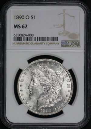 Obverse of this 1890-O Morgan Dollar NGC MS-62