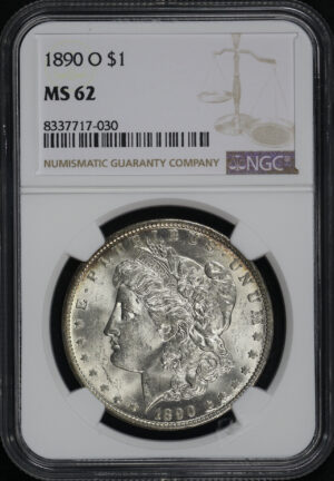 Obverse of this 1890-O Morgan Dollar NGC MS-62