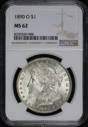 Obverse of this 1890-O Morgan Dollar NGC MS-62