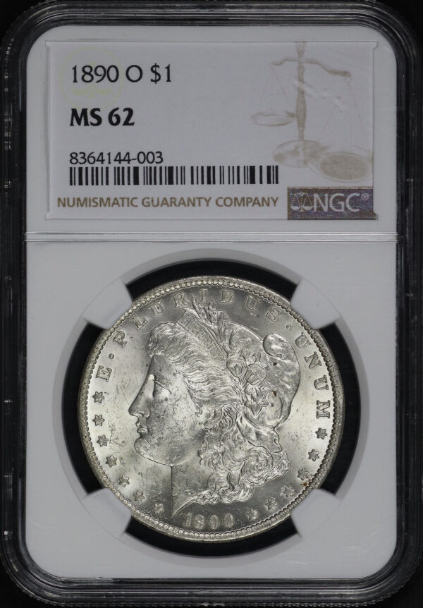 Obverse of this 1890-O Morgan Dollar NGC MS-62