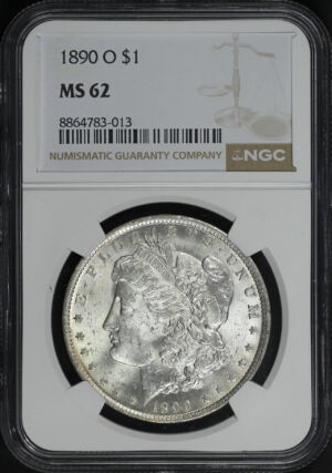 Obverse of this 1890-O Morgan Dollar NGC MS-62