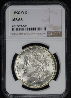 Obverse of this 1890-O Morgan Dollar NGC MS-63