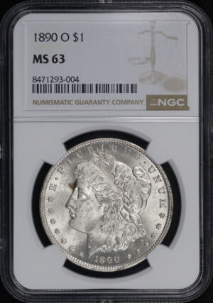 Obverse of this 1890-O Morgan Dollar NGC MS-63