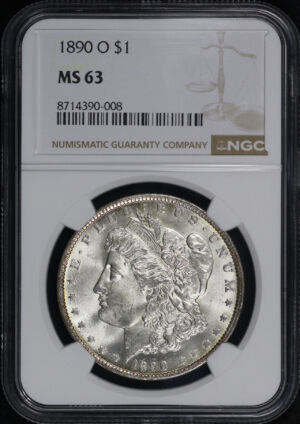 Obverse of this 1890-O Morgan Dollar NGC MS-63