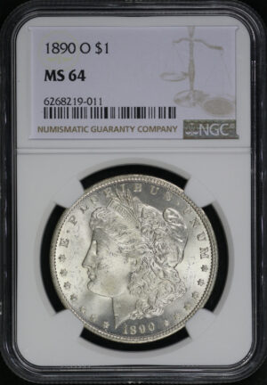 Obverse of this 1890-O Morgan Dollar NGC MS-64
