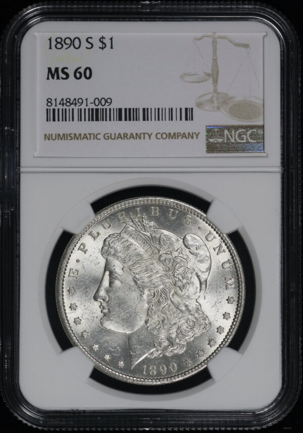Obverse of this 1890-S Morgan Dollar NGC MS-60