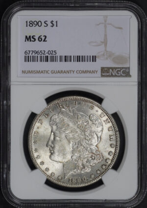 Obverse of this 1890-S Morgan Dollar NGC MS-62