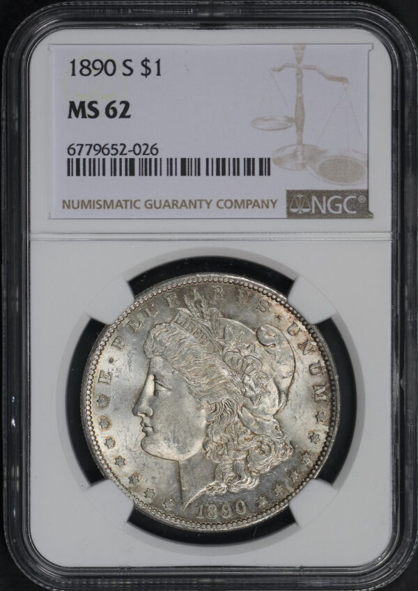 Obverse of this 1890-S Morgan Dollar NGC MS-62