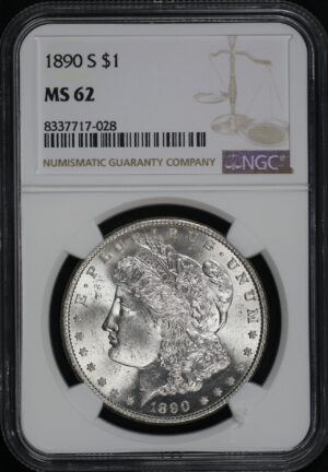 Obverse of this 1890-S Morgan Dollar NGC MS-62
