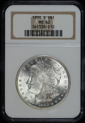Obverse of this 1890-S Morgan Dollar NGC MS-62