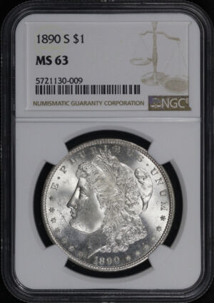 Obverse of this 1890-S Morgan Dollar NGC MS-63
