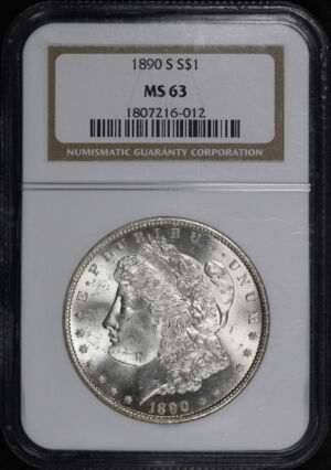 Obverse of this 1890-S Morgan Dollar NGC MS-63