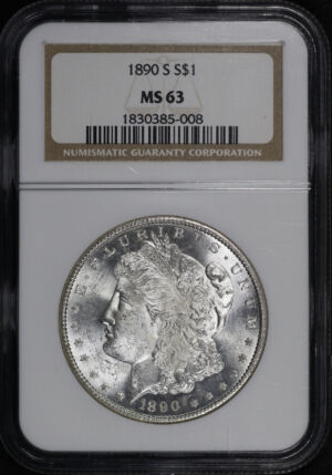 Obverse of this 1890-S Morgan Dollar NGC MS-63