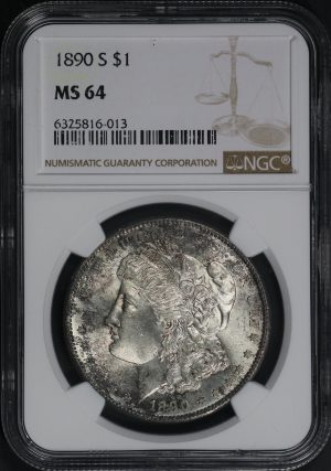 Obverse of this 1890-S Morgan Dollar NGC MS-64